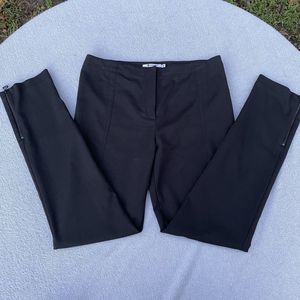 T by Alexander Wang Pants Size Large Black Stretch-Cotton Fitted Ankle Zipper